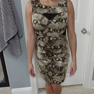 Snake print stretch dress